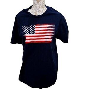 General Standard T-shirt Black American Flag Made in the USA Men's XL
